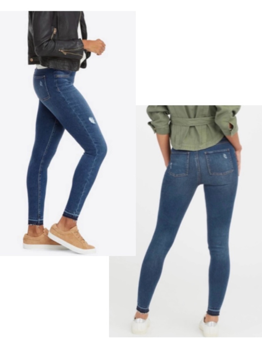 SPANX Distressed Ankle Skinny Jean Legging Sleek Chic Stretch Cottagecore Wmn M - Picture 7 of 14